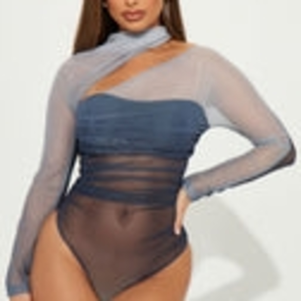 Sheer Blue Bodysuit